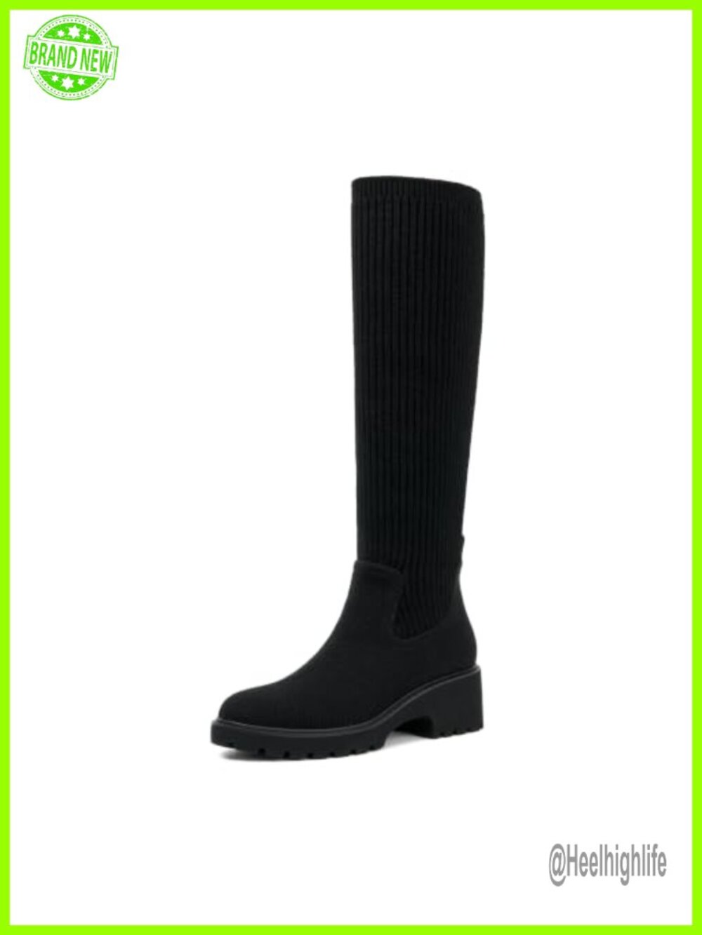 Women's Knee High Wedge Boots Round Toe Platform Tall Boots